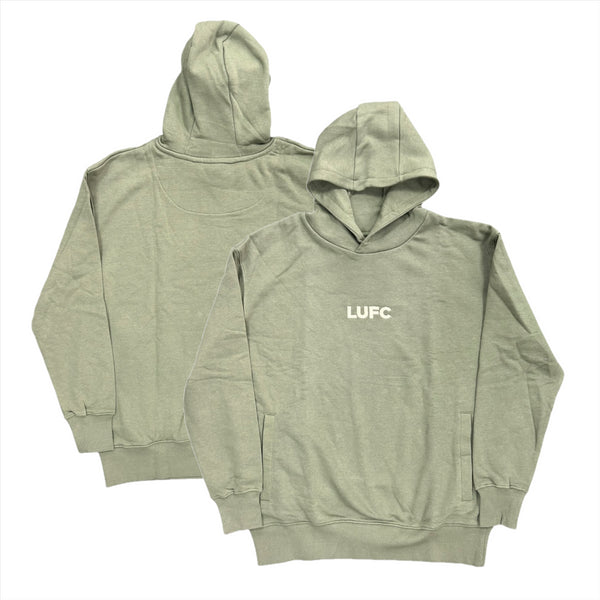 Leeds United Football Hoodie Men's LUFC Bold Khaki Green Top