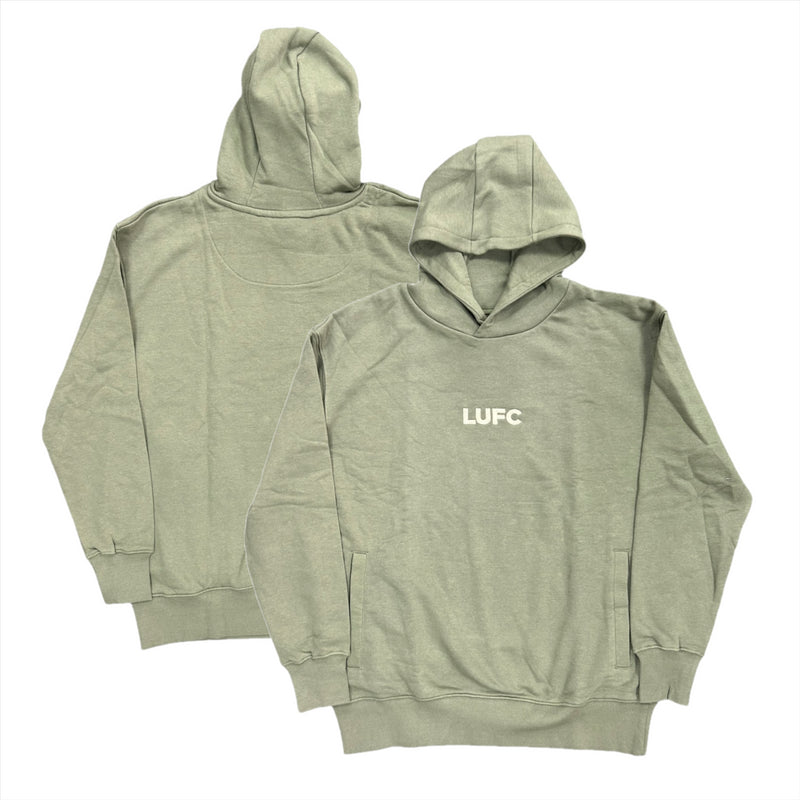 Leeds United Football Hoodie Men's LUFC Bold Khaki Green Top
