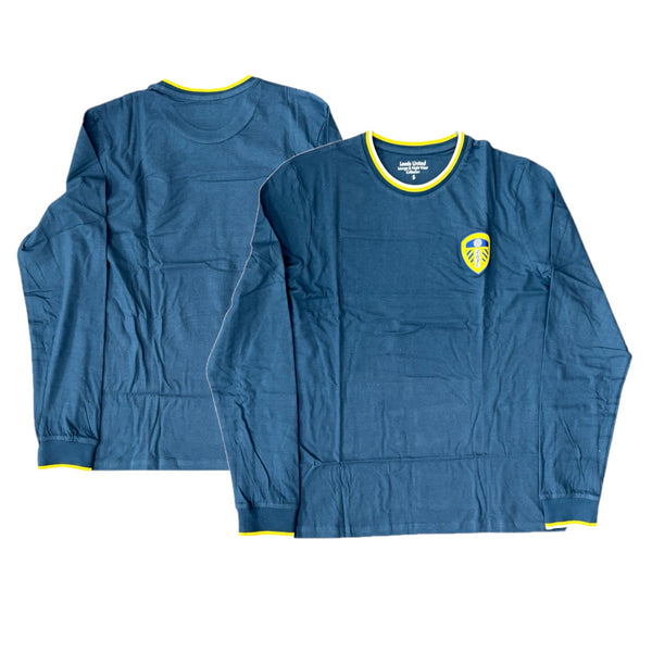 Leeds United Lounge T-Shirt Men's Football Stripe Top