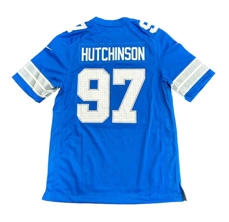 Detroit Lions NFL Jersey Men's Nike Home Top - Hutchinson 97