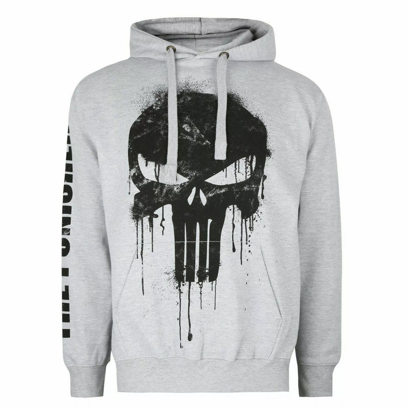 Marvel The Punisher Hoodie Men's Skull Grey Heather Top