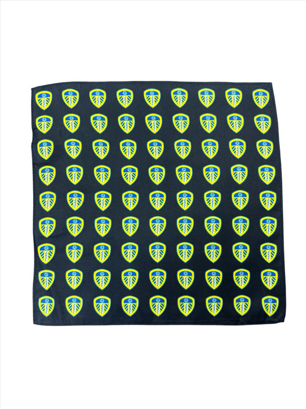 Leeds United Pocket Square Football LUFC Crest Silk Pocket Square