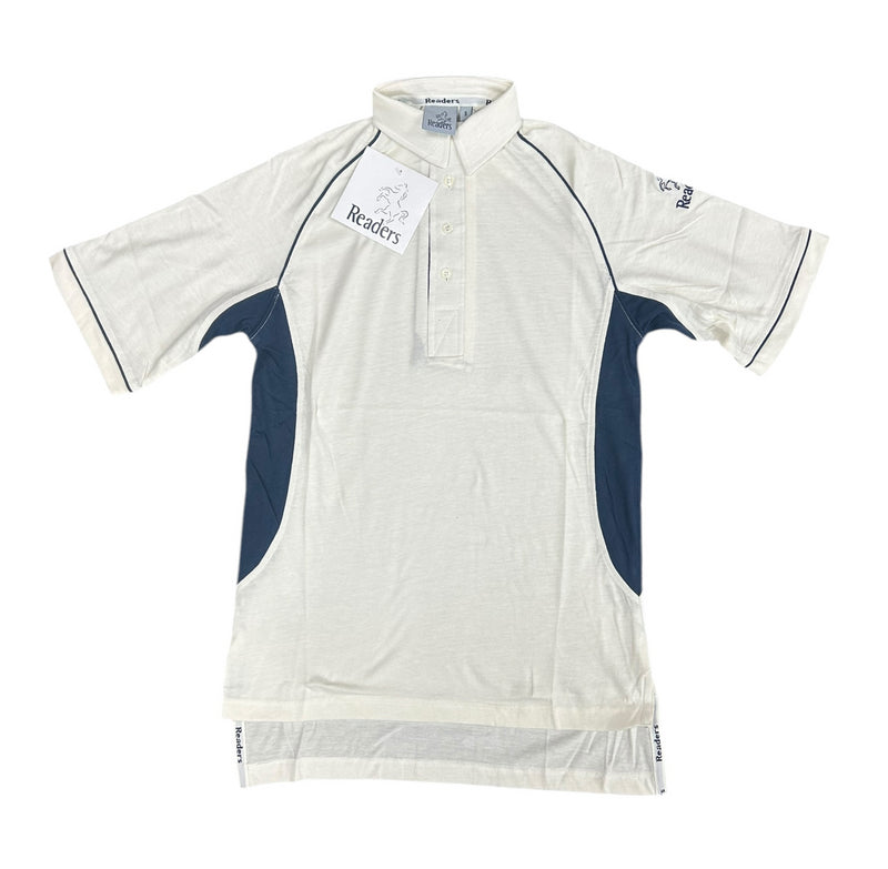 Readers Men's Cricket Shirt Premier Whites S/S Polo Shirt Top