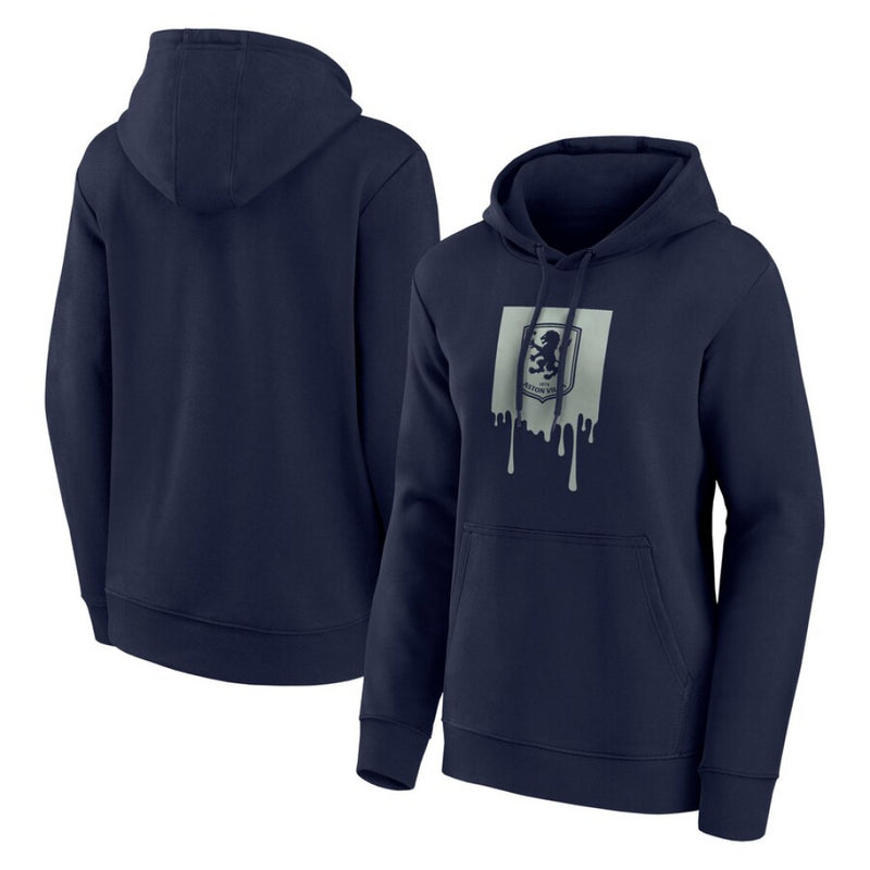 Aston Villa Women's Hoodie Football Black Liquify Logo Hoodie