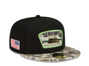 Seattle Seahawks NFL Cap New Era Black Logo Fitted Hat