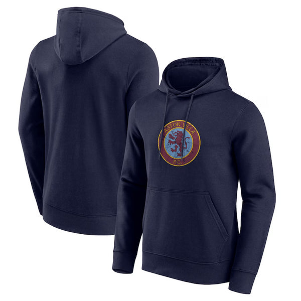 Aston Villa Men's Hoodie Football Distressed Retro Logo Top