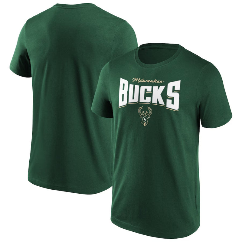 Milwaukee Bucks NBA T-Shirt Men's Word Arch Green Top