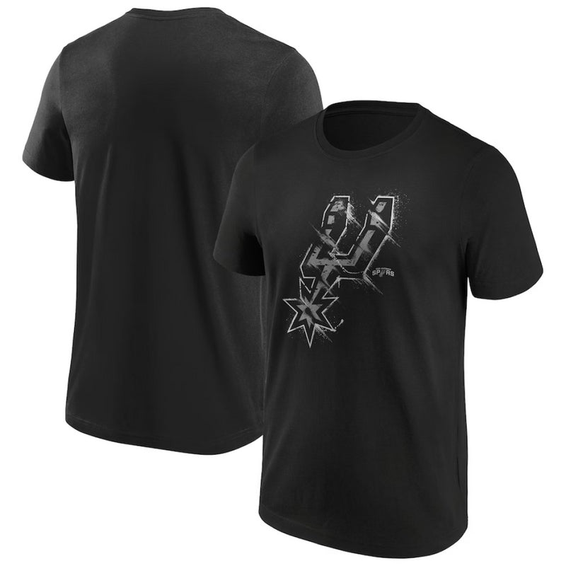 San Antonio Spurs T-Shirt Men's NBA Splatter Black Logo Top