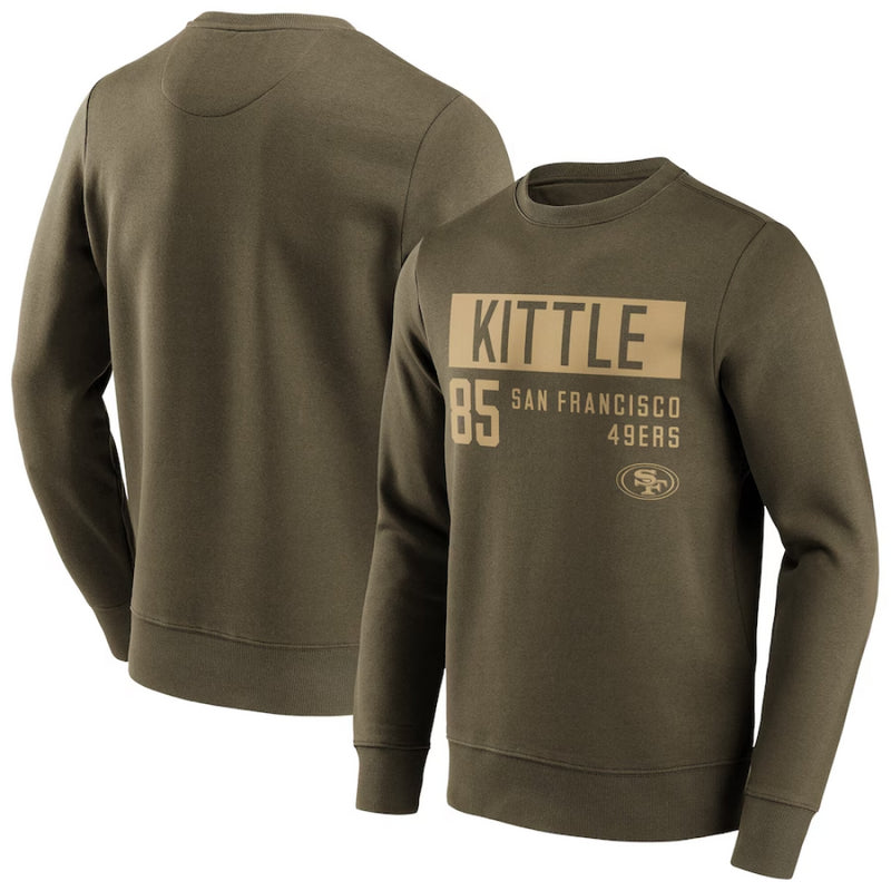 San Francisco 49ers Sweatshirt Men's NFL George Kittle Khaki Sweatshirt