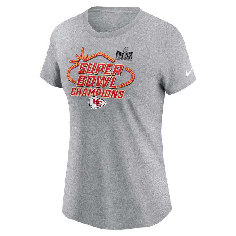 Kansas City Chiefs T-Shirt Women's NFL Nike Grey Super Bowl Top