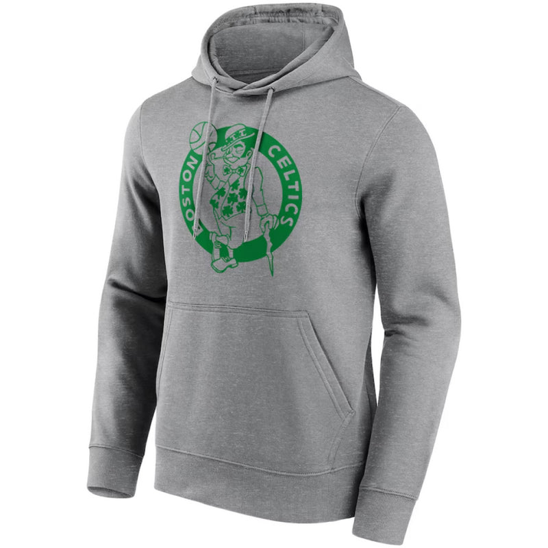 Boston Celtics Men's Hoodie NBA Basketball Mono Logo Grey Top