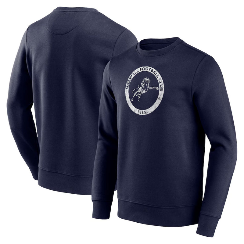 Millwall Men's Football Sweatshirt Distressed Retro Top