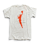 Men's WNBA White T-Shirt Basketball Plain Logo Tee - New