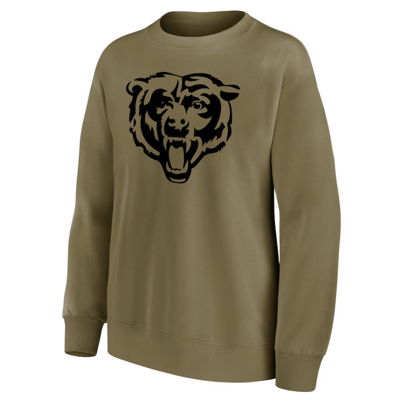 Chicago Bears Green Sweatshirt Women's NFL Mono Logo Top