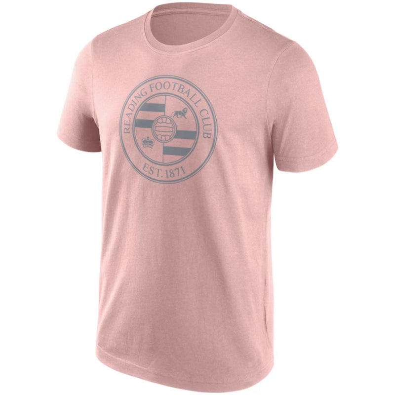 Reading Football Men's T-Shirt Mono Logo Graphic Pink Top