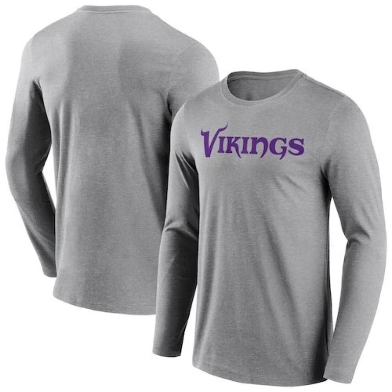 Minnesota Vikings LS T-Shirt Men's NFL Neutral Colour Logo Top