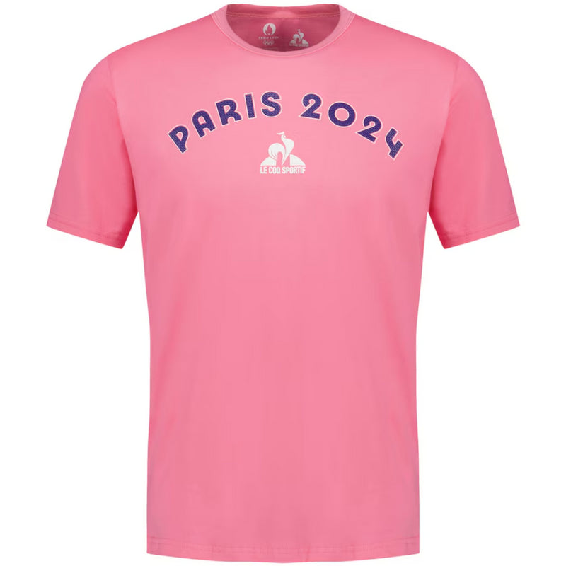Paris Olympics Wordarch T-Shirt Le Coq Sportif Pink Top