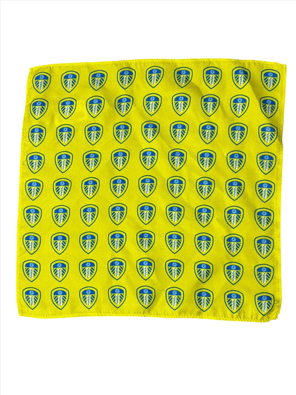Leeds United Pocket Square Football LUFC Crest Silk Pocket Square