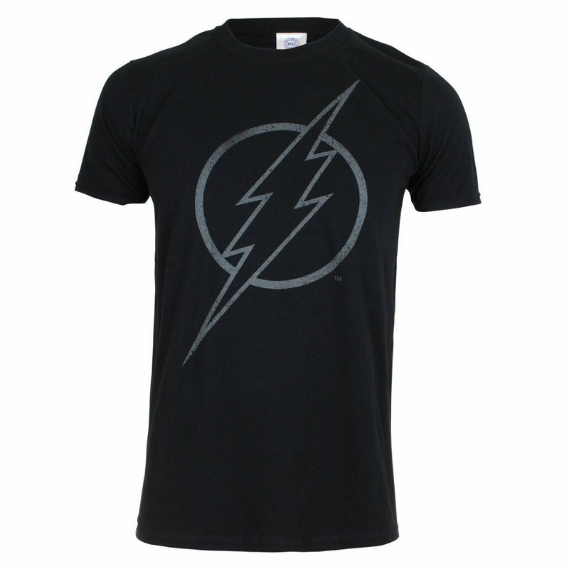 The Flash Men's T-Shirt DC Comics Line Logo Black Top