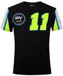 Team Sky Men's T-Shirt VR46 Black MotoGP 11 Top
