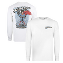 Superman Men's White T-Shirt Lightning Man Of Steel LS Top