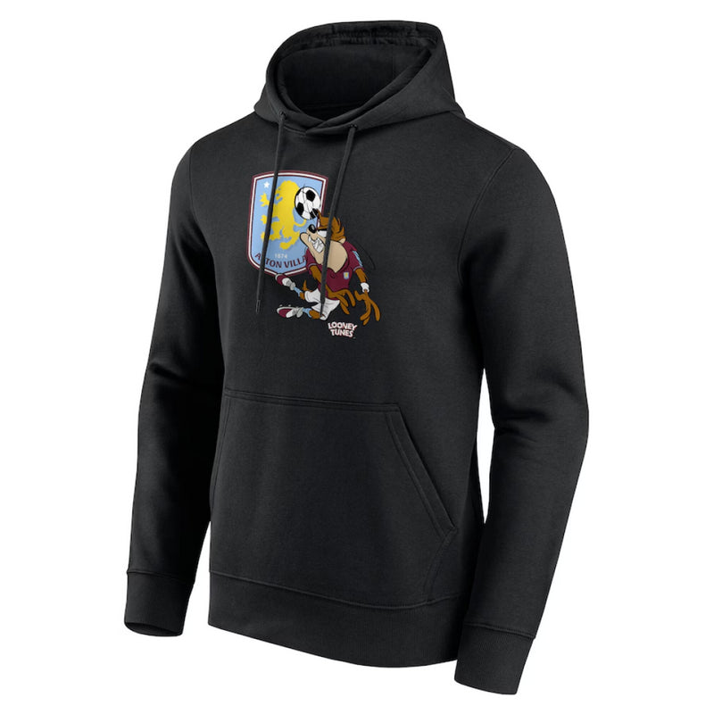 Aston Villa Men's Hoodie Football Looney Tunes Taz Graphic Top