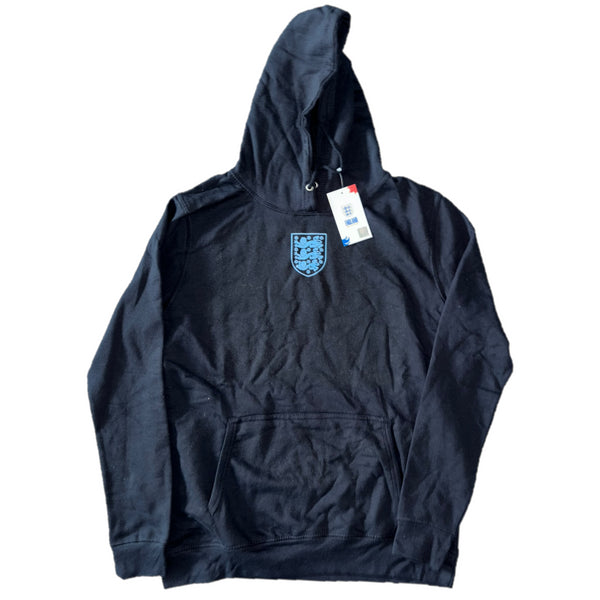 England Football Men's Hoodie Small Mono Logo Graphic Navy Top