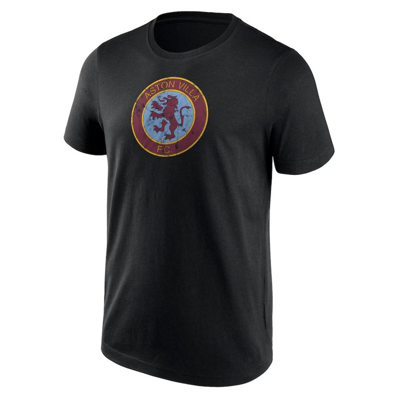 Aston Villa Football T-Shirt Men's Distressed Retro Logo Top