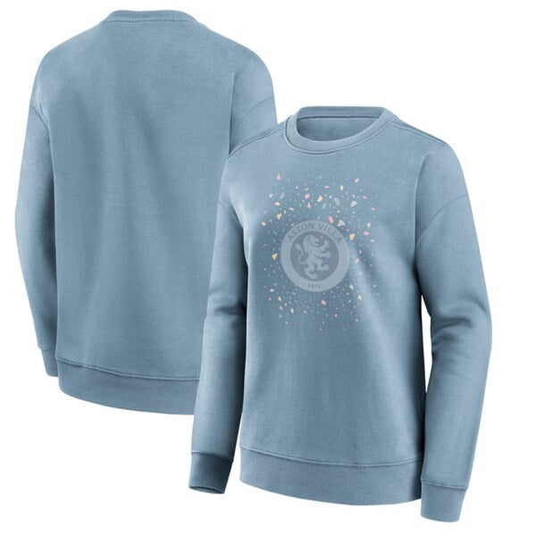 Aston Villa Women's Sweatshirt Terazzo Graphic Blue Sweatshirt