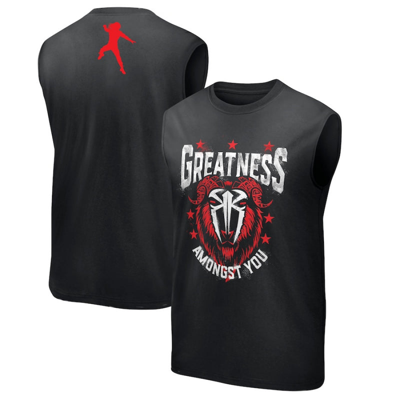 Roman Reigns Men's T-Shirt WWE Greatest GOAT Black Tank Top