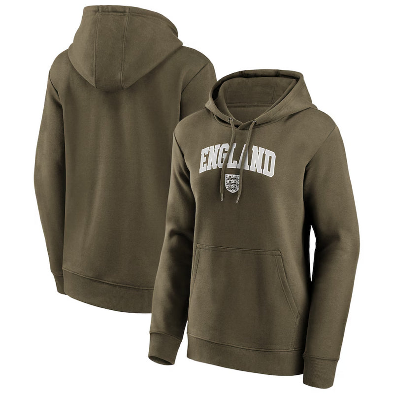 England Football Men's Hoodie Schoolyard Retro Khaki Top