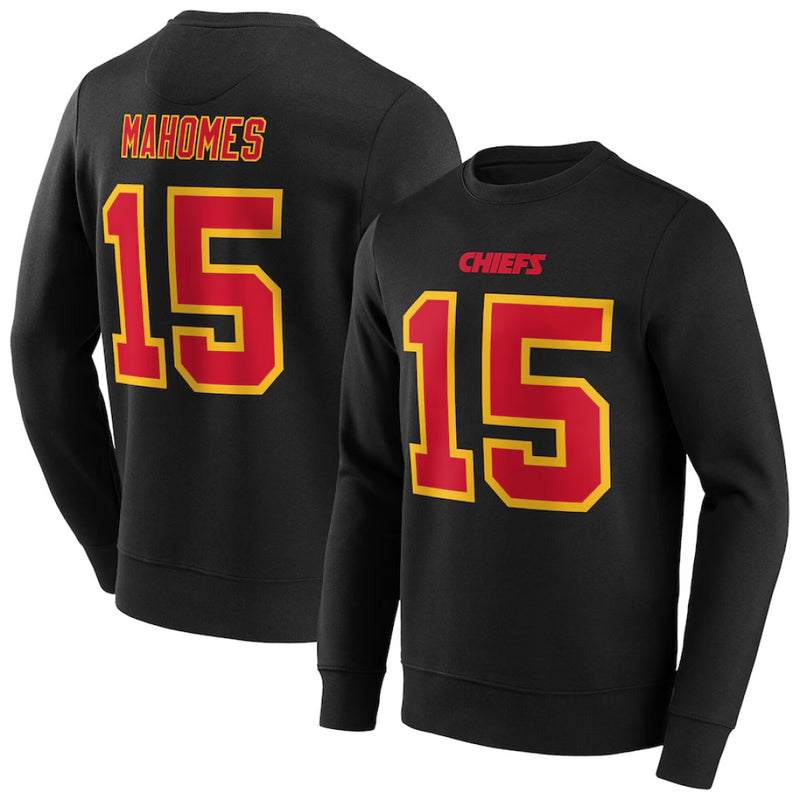 Kansas City Chiefs Sweatshirt Men's NFL Patrick Mahomes 15 Top