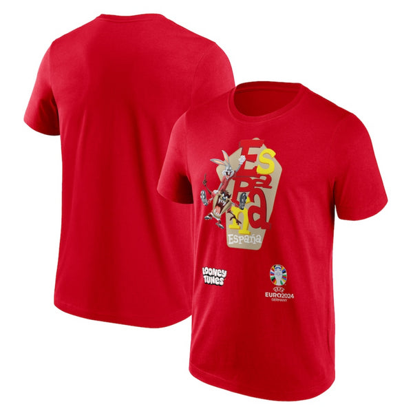 UEFA Euro Men's T-Shirt Football Spain Looney Tunez Taz Top