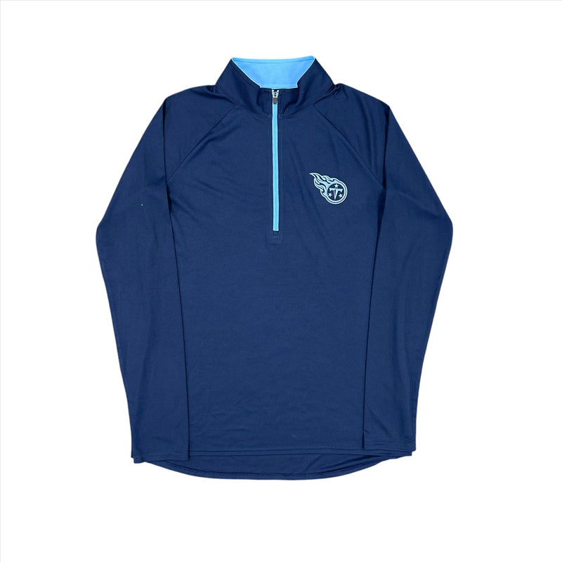 Tennessee Titans Women's Top NFL Navy Logo Quarter Zip Top