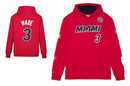 Men's Miami Heat Hoodie M&N NBA Dwayne Wade Fleece Hoodie - New