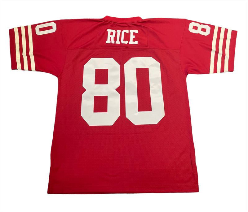 San Francisco 49ers Jersey Men's NFL M&N Retro Home Top - Rice