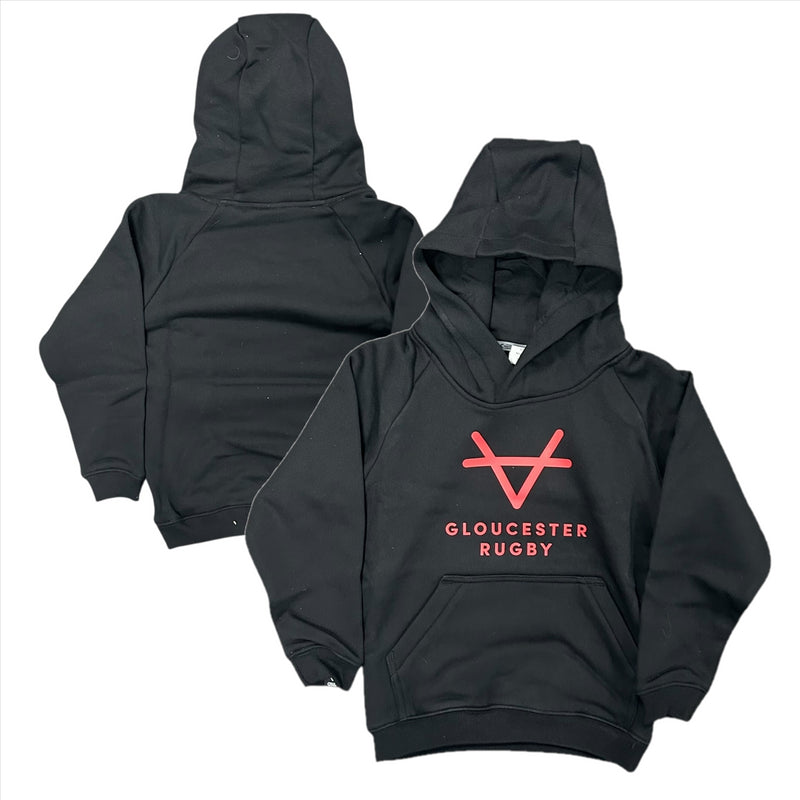 Gloucester Rugby Kid's Hoodies Oxen Black Red Stacker Top