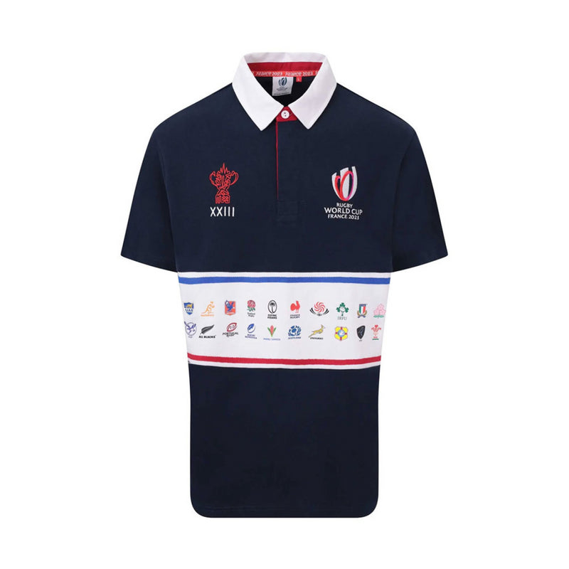 Rugby World Cup 2023 Polo Shirt Men's 20 Unions Stripe Top