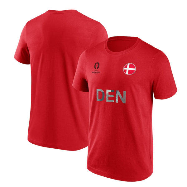 UEFA Euro Men's T-Shirt Football Denmark Nation Flag Top