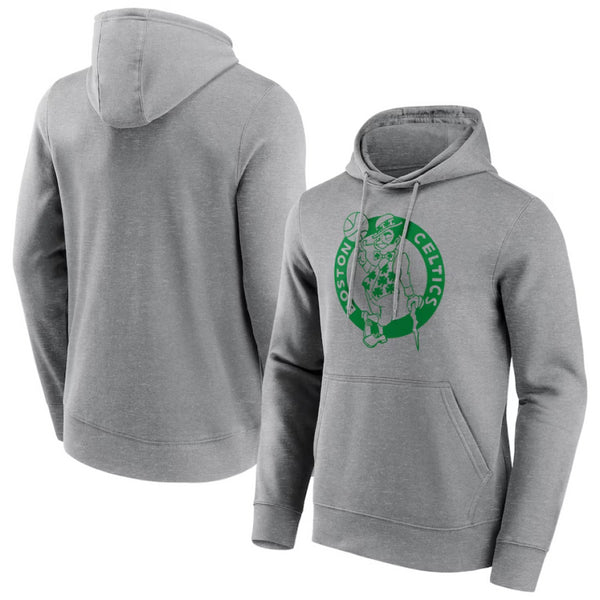 Boston Celtics Men's Hoodie NBA Basketball Mono Logo Grey Top