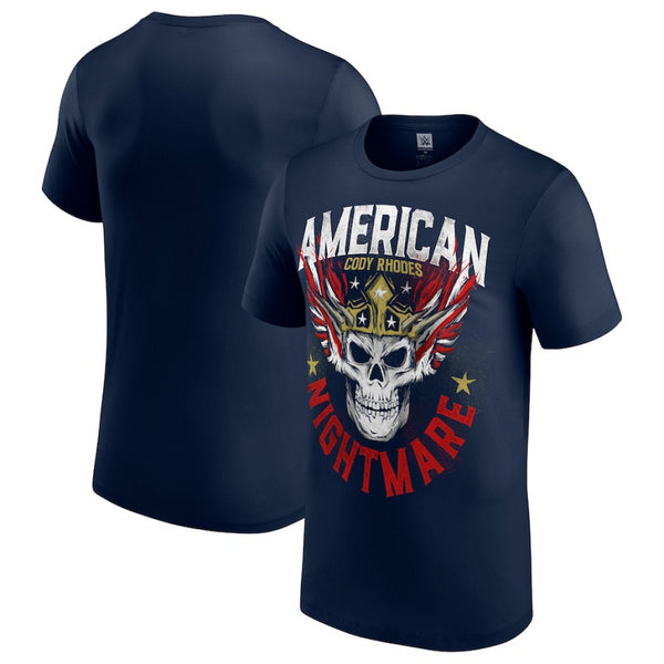WWE Men's Graphic T-Shirt Cody Rhodes Skull Americana Top