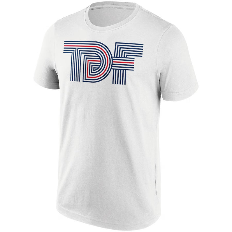 Tour De France T-Shirt Men's Cycling White Logo Graphic T-Shirt