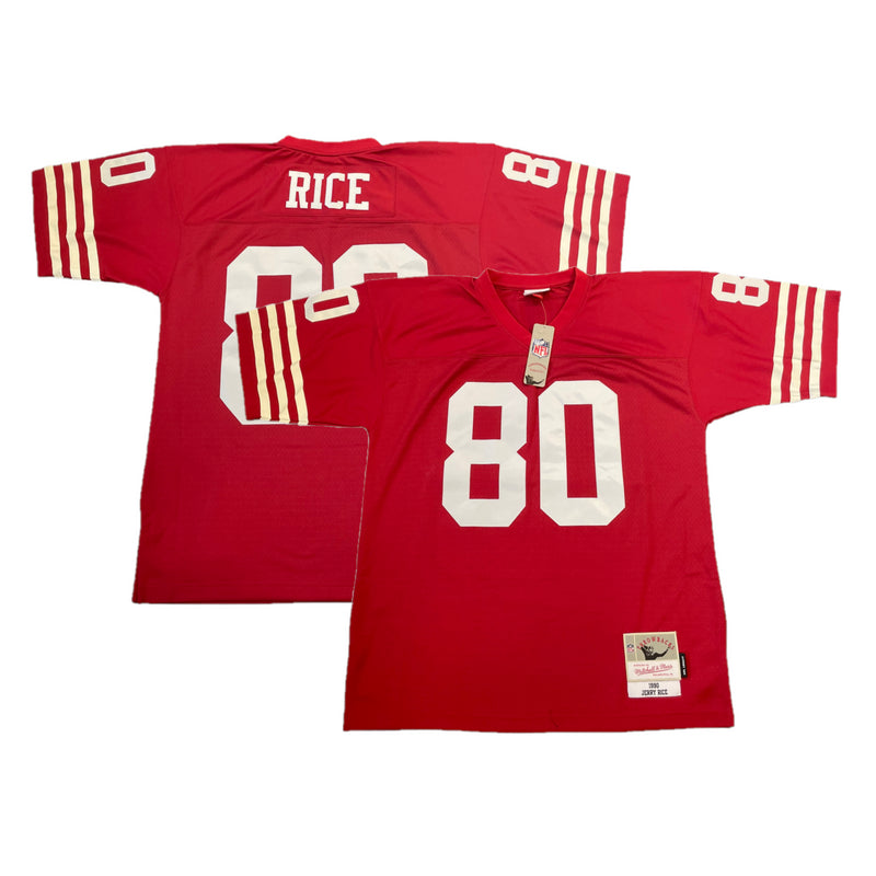 San Francisco 49ers Jersey Men's NFL M&N Retro Home Top - Rice