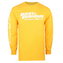 Fast & Furious T-Shirt Men's Japanese Logo LS Yellow Top