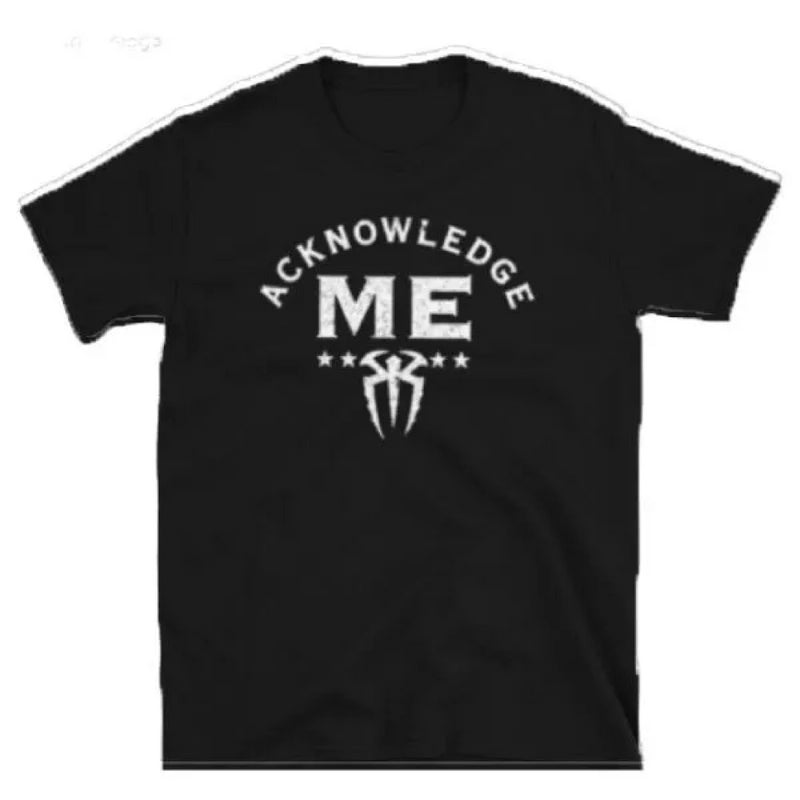WWE Men's Black T-Shirt Reigns Acknowledge Graphic Top