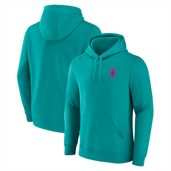 Aston Villa Men's Hoodie Football Small Crest Aqua Hoodie