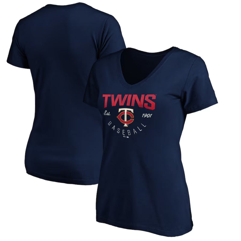 Minnesota Twins Women's T-Shirt MLB Live For It V-Neck Top