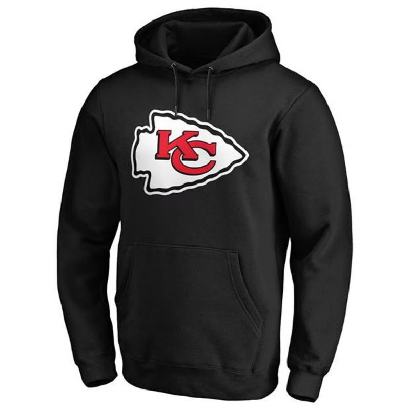 Kansas City Chiefs Hoodie Men's NFL Black Logo Top