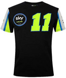 Team Sky Men's T-Shirt VR46 Black MotoGP 11 Top