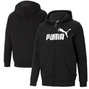 Puma Men's Zip Hoodie Black Essentials Big Logo Hoodie